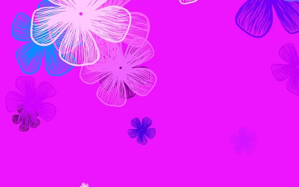 浅粉色 蓝色矢量抽象设计与花卉 白色背景花朵的装饰设计 彩色书的图案 — 图库矢量图片