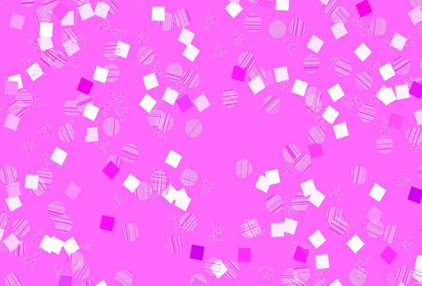 Licht Paars Roze Vector Lay Out Met Cirkels Lijnen Rechthoeken — Stockvector