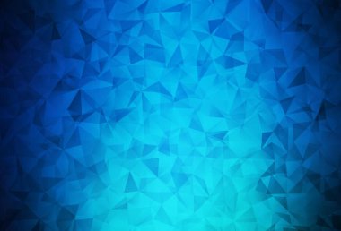 Koyu mavi üçgen mozaik şablon. Üçgenli renkli soyut çizimler. İşiniz için en iyi üçgen tasarım.