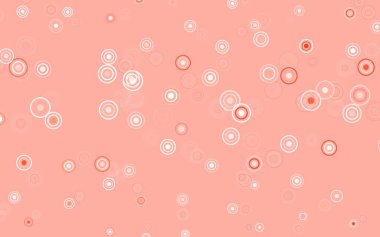 Dairesel açık kırmızı vektör şablonu. Bulanık dekoratif tasarım baloncuklu soyut tarzda. Duvar kağıtlarının dokusu için desen.