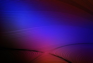 Koyu mavi, kırmızı vektör arkaplan ve ince çizgiler. Değişken çizgileri olan renkli geometrik örnek. Web siteniz için soyut tasarım.