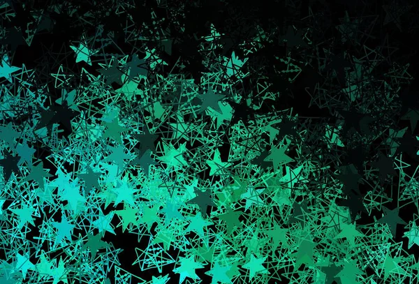 Dunkelgrüne Vektorstruktur Mit Farbigen Schneeflocken Sternen Bunte Dekoration Weihnachtlichen Stil — Stockvektor