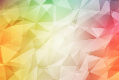 Açık yeşil, kırmızı vektör düşük polimer arkaplan. Üçgenli modern soyut çizim. Web siteniz için yeni bir doku.