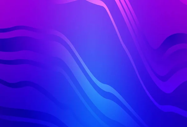 Hellrosa Blaues Vektormuster Mit Gebogenen Linien Leuchtend Bunte Illustration Einfachen — Stockvektor