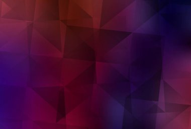 Koyu mavi, kırmızı vektör çokgen arkaplan. Üçgenli parlak renkli çizimler. İşiniz için en iyi üçgen tasarım.