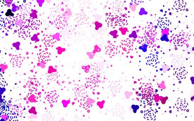 Rastgele şekilli açık pembe vektör deseni. Modern tarzda değişen renkli kaotik formlar. Bir cep telefonu için arka plan.