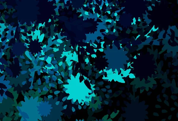 Bleu Foncé Motif Vectoriel Vert Avec Des Formes Aléatoires Formes — Image vectorielle