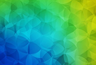 Açık mavi, yeşil vektör eğimli şablon. Origami tarzında gradyan ile geometrik çizim. Bir markanın arkaplanı için desen.