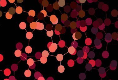 Koyu kırmızı, yapay zeka ağlı sarı vektör deseni. Yapay zekanın bağlantı ve noktalarıyla soyut illüstrasyon. Teklif verilerinin tanıtımı için akıllı tasarım.