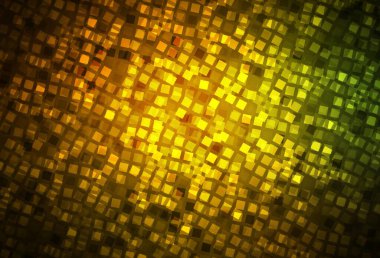 Koyu yeşil, kare şeklinde sarı vektör deseni. Soyut stil ve dikdörtgenlerle dekoratif tasarım. İş ilanınız için akıllı tasarım.