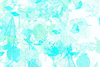 Açık yeşil vektör, ağaçlı, dallı zarif bir şablon. Ağaçlar ve karalamalar ile soyut çizimler. Markan için şık bir model..