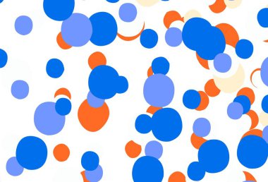 Açık mavi, daireli kırmızı vektör şablonu. Bulanık yağmur damlaları olan soyut bir çizim. Poster ve web siteleri için tasarım.