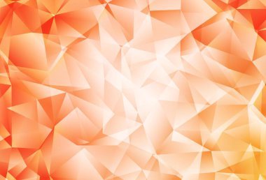 Açık Turuncu Üçgen Mozaik Şablonu. Üçgenli renkli soyut çizimler. Dizaynınız için üçgen desen.