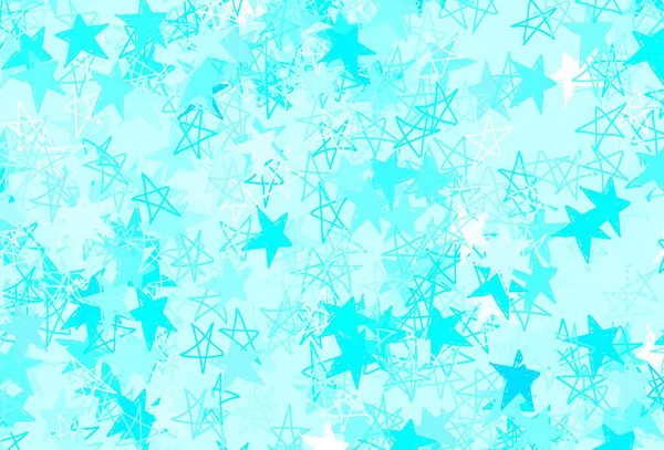 美しい星とライトブルーベクトルテクスチャ 星と輝く色のイラスト 天文学ウェブサイトのパターン — ストックベクタ