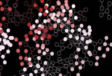 Koyu kırmızı vektör arkaplanı ve yapay zeka verileri. Yapay zekanın bağlantı ve noktalarıyla soyut illüstrasyon. Bilim için desen, geleceksel tasarımlar..