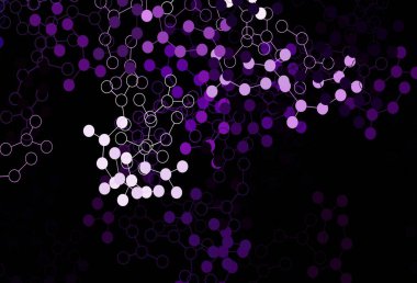 Yapay zeka verileriyle birlikte koyu mor vektör arkaplanı. Yapay zekanın bağlantı ve noktalarıyla soyut illüstrasyon. Teklif verilerinin tanıtımı için akıllı tasarım.