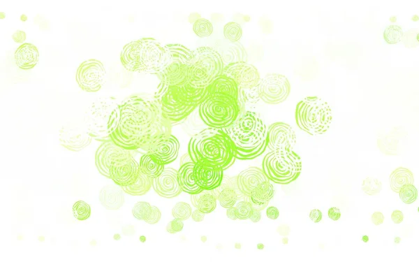 Light Green Layout Vetor Doodle Com Rosas Design Decorativo Flores — Vetor de Stock