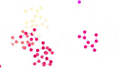 Açık Pembe, yapay zeka ağlı sarı vektör deseni. Soyut şablondaki yapay zeka şekilleriyle parlayan illüstrasyon. Bilim için desen, geleceksel tasarımlar..