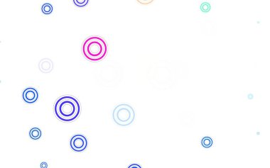 Açık mavi, diskli sarı vektör dokusu. Bulanık dekoratif tasarım baloncuklu soyut tarzda. Güzel web siteleri için desen.