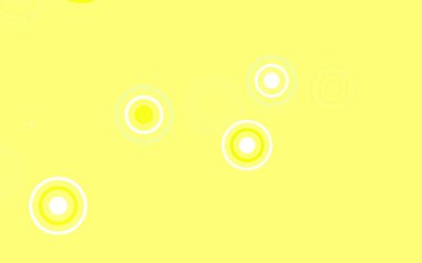 Açık yeşil, daireli sarı vektör şablonu. Doğa tarzında bulanık halkaları olan güzel renkli çizimler. Reklamlar, broşürler için desen.