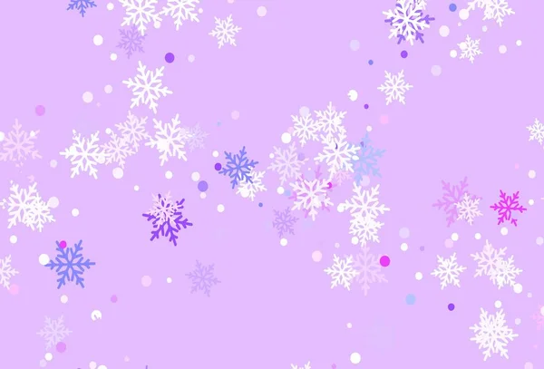ライトピンク 雪の結晶を持つブルーベクトルテンプレート 雪片と現代の幾何学的な抽象的なイラスト ポスター バナーのための新年のデザイン — ストックベクタ