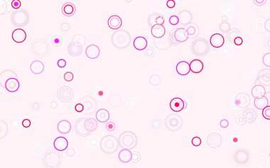 Açık mavi, daire şekilli kırmızı vektör düzeni. Bulanık dekoratif tasarım baloncuklu soyut tarzda. Poster ve web siteleri için tasarım.