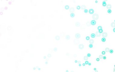 Açık yeşil, noktalı kırmızı vektör arkaplanı. Renkli su damlaları olan modern soyut çizimler. Fütürist reklamlar ve kitapçıklar için şablon.