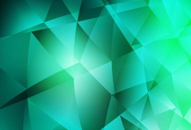 Açık yeşil vektör çokgen çizimi. Gradyanı olan üçgen geometrik örnek. Arkaplanlarınız için desenli desen.