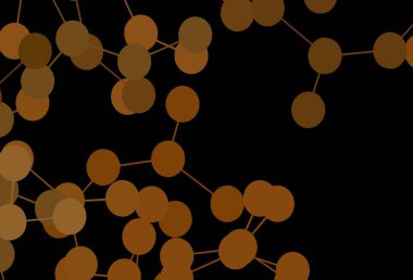 Yapay zeka ağlı koyu turuncu vektör deseni. Yapay zekanın bağlantı ve noktalarıyla soyut illüstrasyon. Bilim için desen, geleceksel tasarımlar..