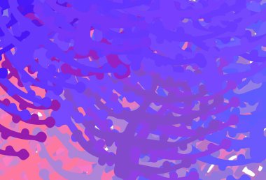 Açık pembe, soyut şekilli mavi vektör arkaplan. Rastgele şekillerle soyut tarzda dekoratif tasarım. İşiniz için en iyi akıllı tasarım.