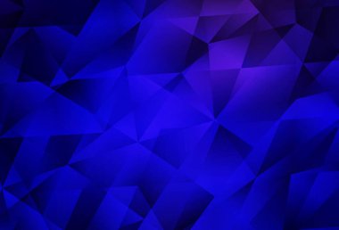 Koyu mavi vektör soyut mozaik desen. Gradyanı olan üçgen geometrik örnek. Broşürünüz için yepyeni bir tasarım..