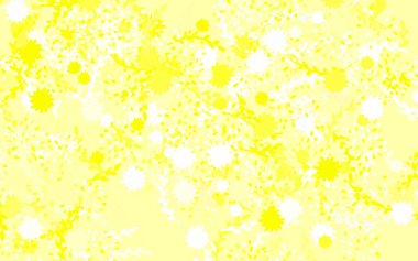 Açık yeşil, sarı vektör karalama arkaplanı çiçekler, güller. Parlak renkli resimli çiçekler. Çocuk kitapları için renkli desen.