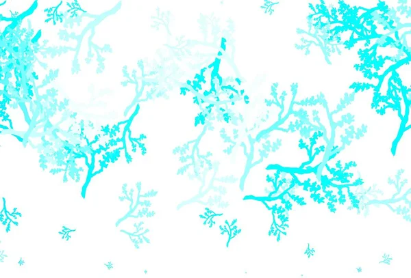 Светло Синий Вектор Естественного Узора Ветвями Листья Ветви Естественном Стиле — стоковый вектор