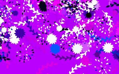 Mor renkli, çiçekli doğal sanat eserleri beyaz arka planda Sketchy doodle çiçekleri. Duvar kağıdı tasarımınız için yeni bir doku.