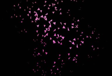 Çizgileri ve üçgenleri olan koyu pembe vektör arkaplanı. Renkli üçgenlerin olduğu bir resim. İşiniz için en iyi akıllı tasarım.