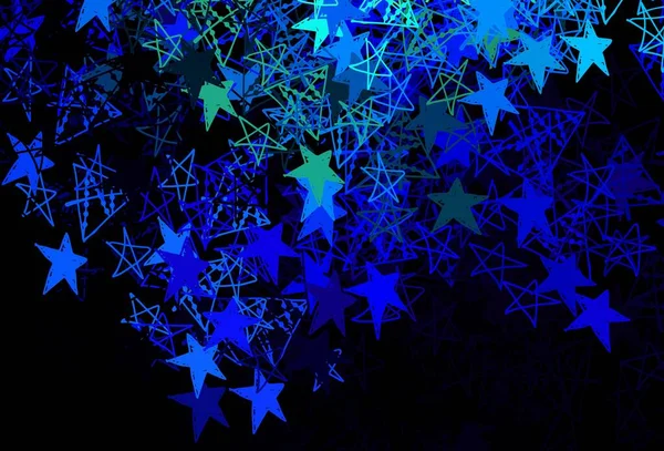 Texture Vectorielle Bleu Foncé Avec Flocons Neige Colorés Étoiles Flocons — Image vectorielle