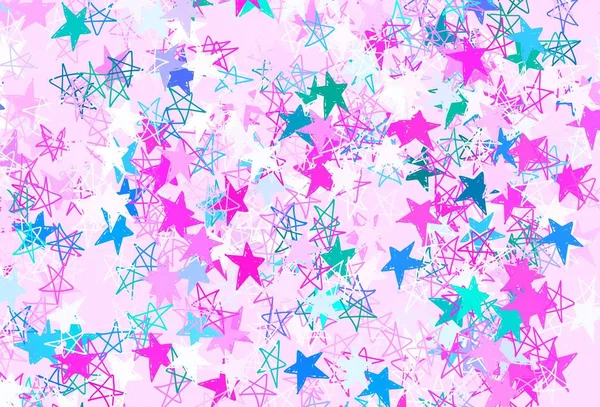 Luz Roxa Fundo Vetor Rosa Com Estrelas Coloridas Ilustração Abstrata — Vetor de Stock