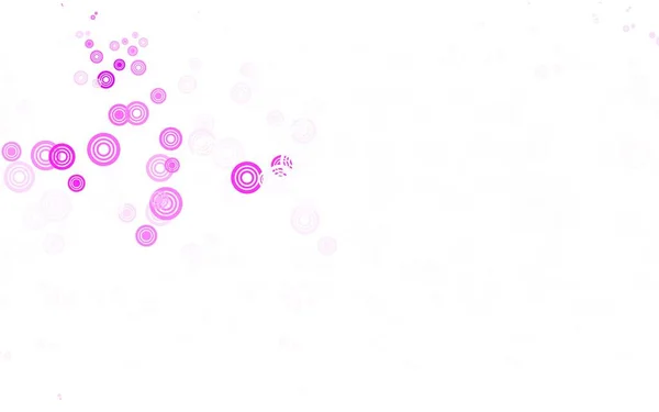 Hellrosa Vektorschablone Mit Kreisen Unscharfe Blasen Auf Abstraktem Hintergrund Mit — Stockvektor