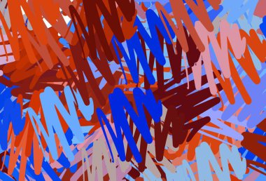 Açık mavi, renkli çizgileri olan kırmızı vektör dokusu. Renkli çubuklarla, soyut çizimler. Reklamınız, posteriniz, afişiniz için en iyi tasarım.