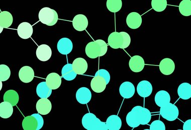 Yapay zeka yapısına sahip koyu yeşil vektör şablonu. Parlak renkli bir illüstrasyon ve yapay zekanın gerçek yapısı. Siber yeniliklerin tasviri için tasarım.