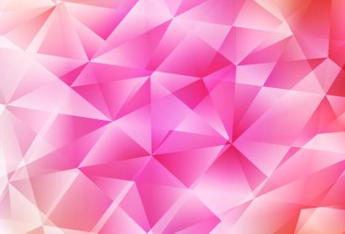 Açık pembe vektör eğimli üçgen dokusu. Gradyanı olan zarif parlak çokgen çizimi. İş tasarımınız için yepyeni bir tarz.