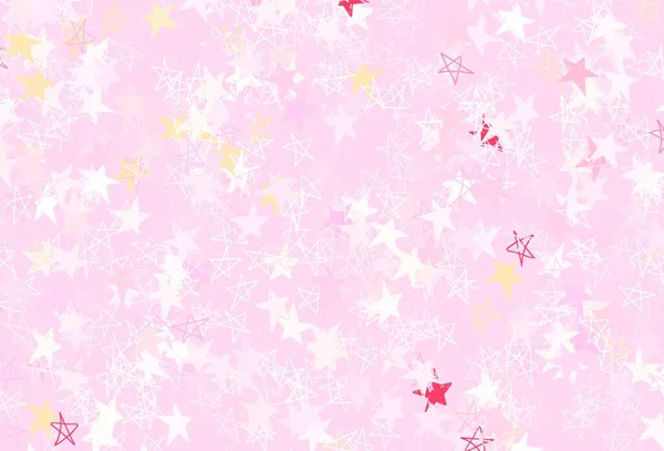Светло Розовая Желтая Векторная Текстура Красивыми Звездами Размытый Декоративный Дизайн — стоковый вектор