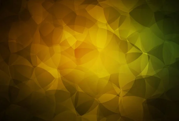 深绿色 黄色矢量低的多背景 色彩斑斓的图解 抽象风格 三角形 最佳三角设计为您的业务 — 图库矢量图片