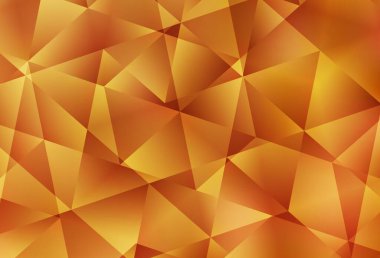 Açık Turuncu vektör üçgen arka plan. Gradyanı olan zarif parlak çokgen çizimi. Web siteniz için çokgen tasarım.