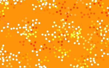 Light Orange vektör arkaplanı ve yapay zeka verileri. Soyut şablondaki yapay zeka şekilleriyle parlayan illüstrasyon. Zeka ve yenilik reklamları için şablon.