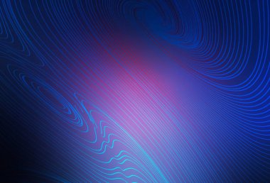 Koyu pembe, kıvrımlı çizgileri olan mavi vektör dokusu. Soyut ve gradyan renkte renkli çizimler. Tasarımınız için basit şablon.