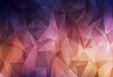 Koyu mavi, sarı vektör düşük polimerli doku. Üçgenlerden oluşan parlayan çokgen çizimler. Web siteniz için çokgen tasarım.