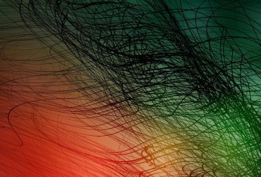 Açık yeşil, kırmızı vektör soyut arkaplan. Gradyan tasarımlı, soyut, ışıltılı çizimler. Marka kitabı için zarif bir arkaplan.