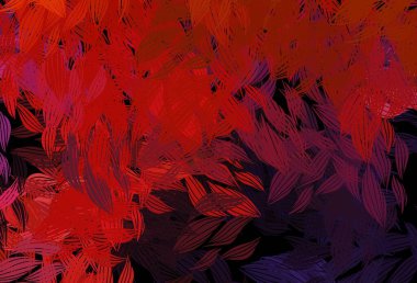 Koyu pembe, sarı vektör karalama düzeni ve yapraklar. Yapraklarla bulanık şekilli yaratıcı illüstrasyon. Cep telefonlarının geçmişleri için şablon.