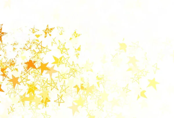 Светло Оранжевый Векторный Фон Цветными Звездами Современная Геометрическая Абстрактная Иллюстрация — стоковый вектор
